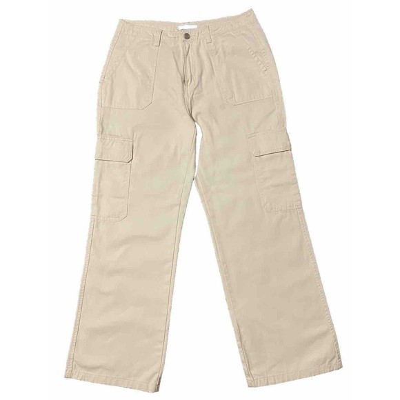 Forever 21 Cargo Jeans Women Large Relaxed Fit Straight Leg Pants Vanilla NEW - Picture 1 of 10